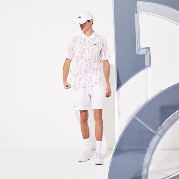 Lacoste SPORT French Open Ultra Lightweight Stretch Polo Shirt - Šortky Pánské Bílé / Červené | CZ-A